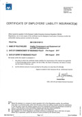 Employers Liability Insurance Certificate