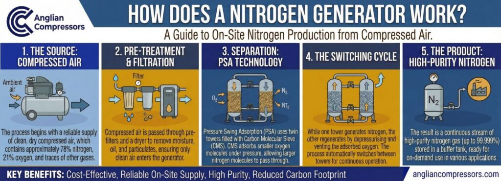 How does a nitrogen generator work