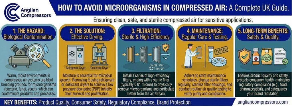 How to avoid microorganisms in compressed air