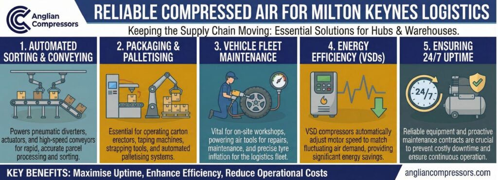 Keeping Milton Keynes Moving The Importance of Reliable Compressed Air in Logistics and Distribution Hubs