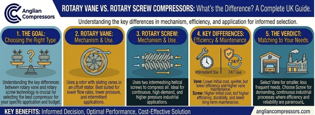 Rotary vane vs. rotary screw compressors what’s the difference