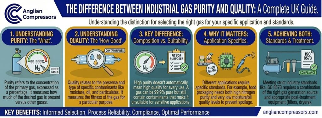 The difference between industrial gas purity and quality