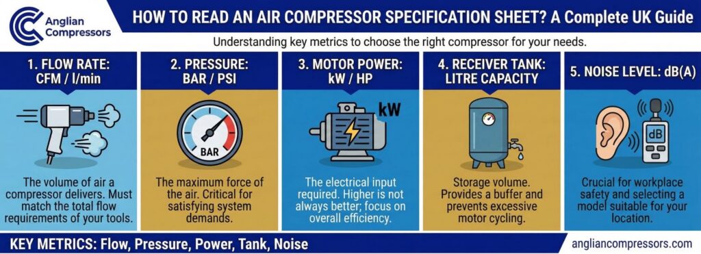 How to Read an Air Compressor Specification Sheet
