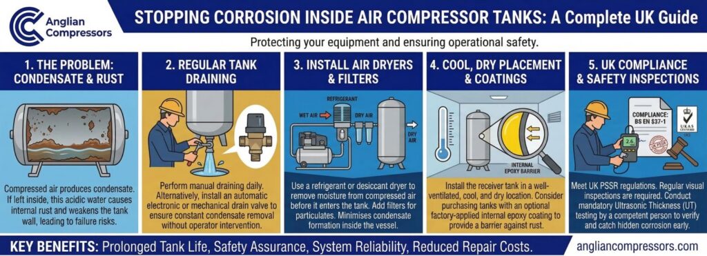 Stopping Corrosion Inside Air Compressor Tanks