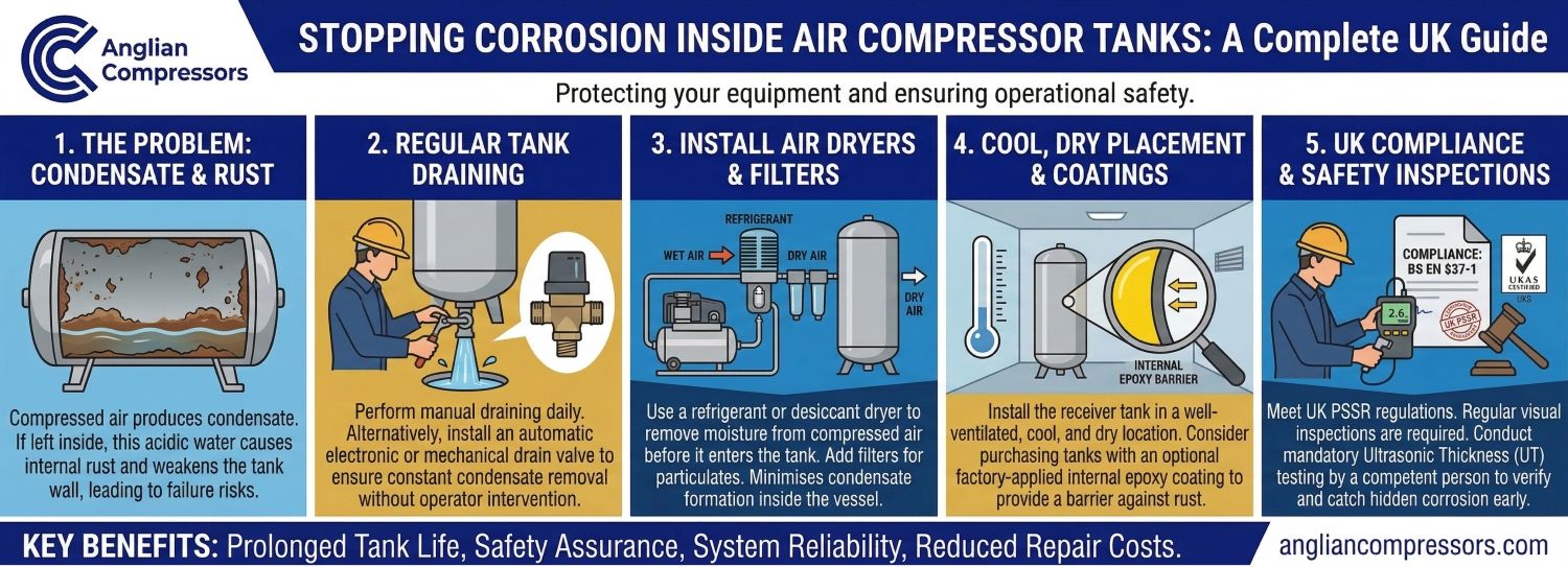 Stopping Corrosion Inside Air Compressor Tanks | Anglian Compressors