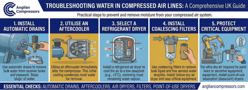 Water in Compressed Air Lines Causes and How to Fix It