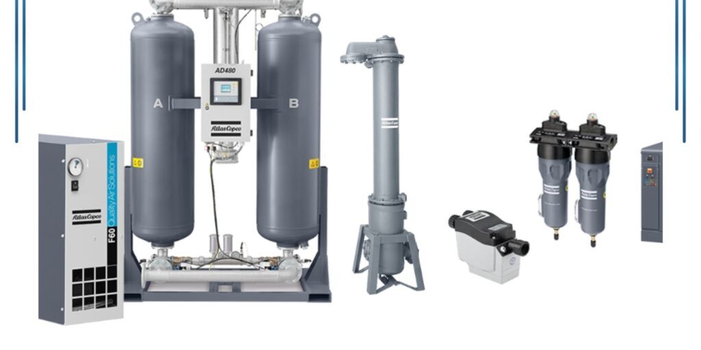 What air treatment equipment is recommended for industrial compressors